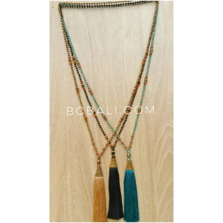 3color king cup tassels necklaces crystal exclusive